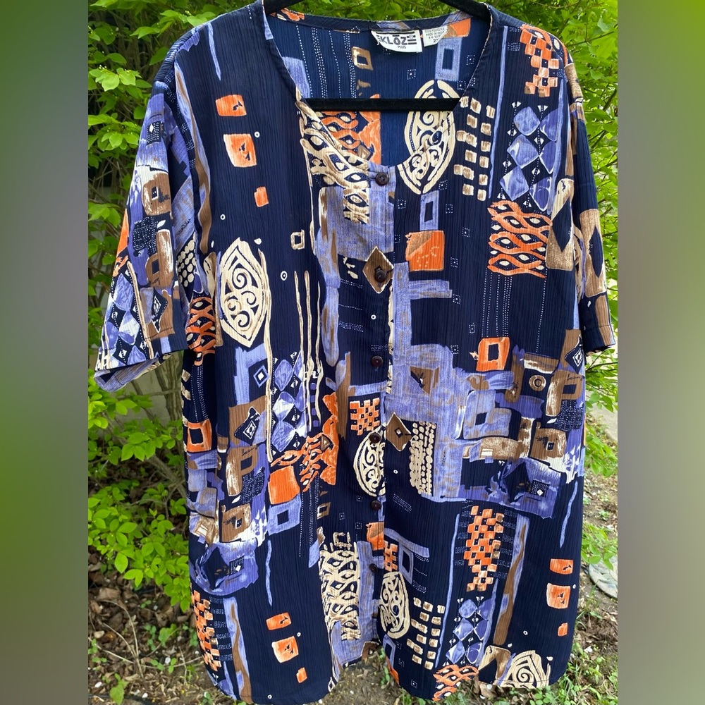 Vintage woman’s kloz plus shirt print size 2X